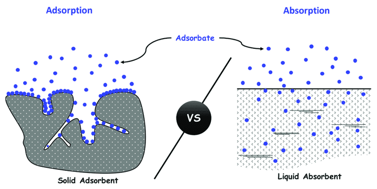 Adsorption and absorption diagram