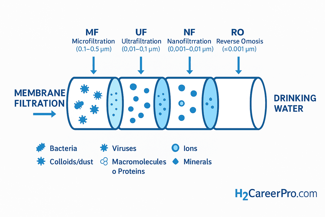 Membrane filtration technology diagram